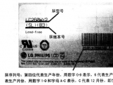 知名品牌TFT液晶屏條碼序列號(hào)的含義